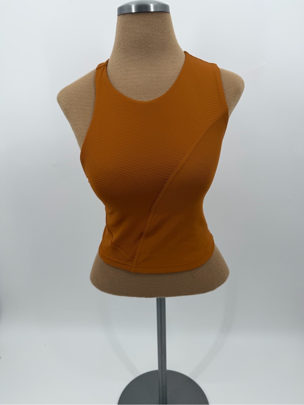 Lululemon Ribbed Racerback Tank | Size 4 | Burnt Orange | Diagonal Seam